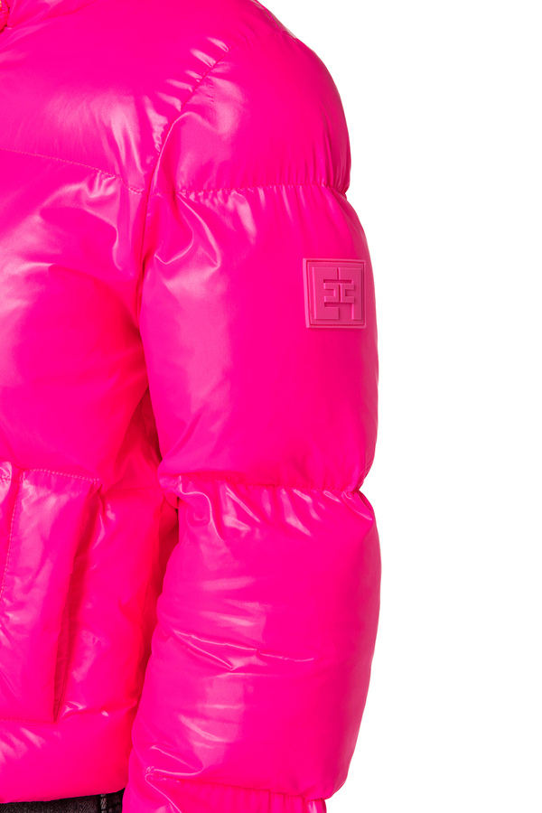 Steppjacke aus Satin-Segeltuch - Elisabetta Franchi® Outlet