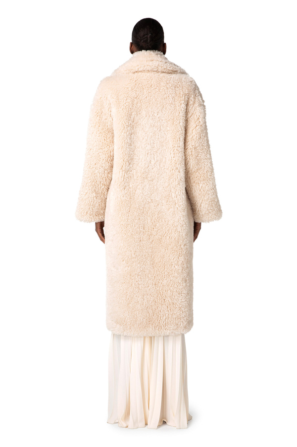 Manteau réversible en voile de satin et fausse fourrure - Elisabetta Franchi® Outlet