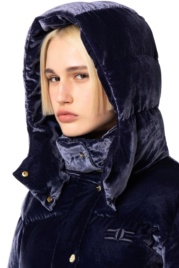 Velvet crop down jacket - Elisabetta Franchi® Outlet