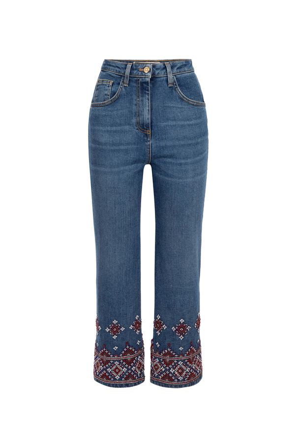 5-Pocket-Jeans mit Ethno-Stickerei - Elisabetta Franchi® Outlet