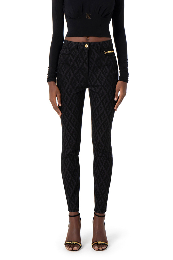 Skinny jeans with diamond print - Elisabetta Franchi® Outlet