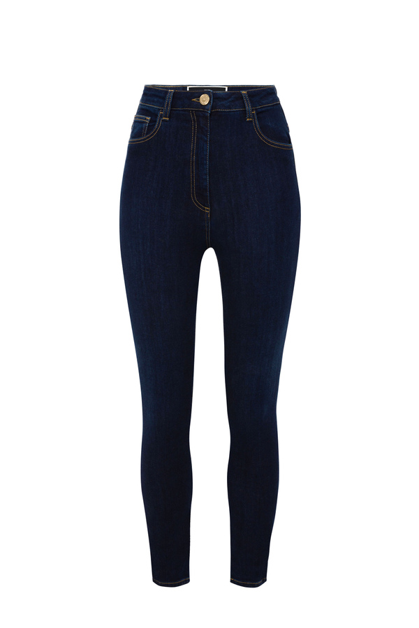 Skinny-Jeans mit sichtbaren Goldknöpfen - Elisabetta Franchi® Outlet