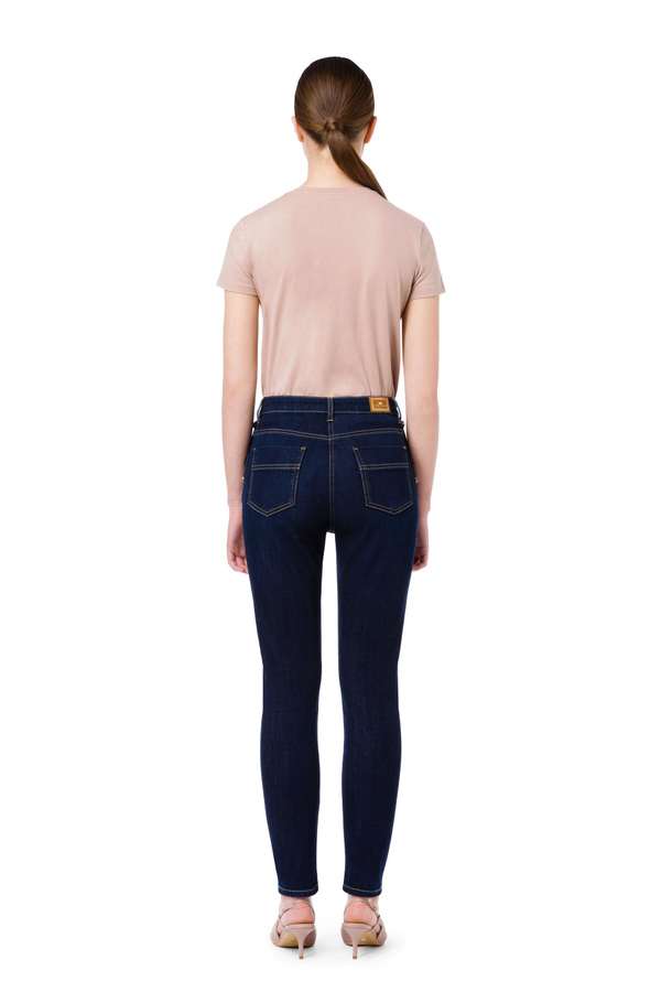 Skinny-Jeans mit sichtbaren Goldknöpfen - Elisabetta Franchi® Outlet