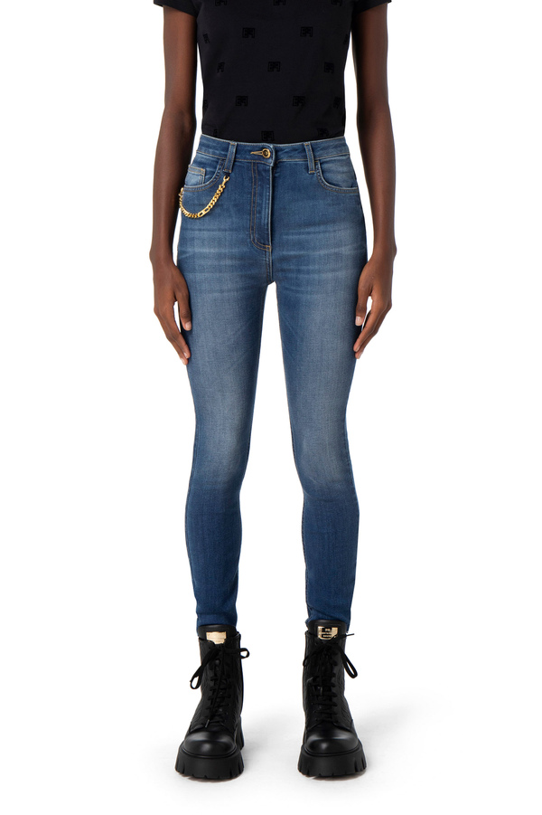 Skinny-Jeans mit Kette - Elisabetta Franchi® Outlet