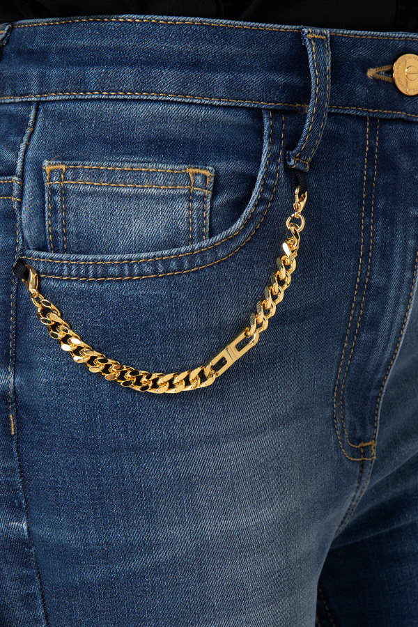 Skinny jeans with chain - Elisabetta Franchi® Outlet