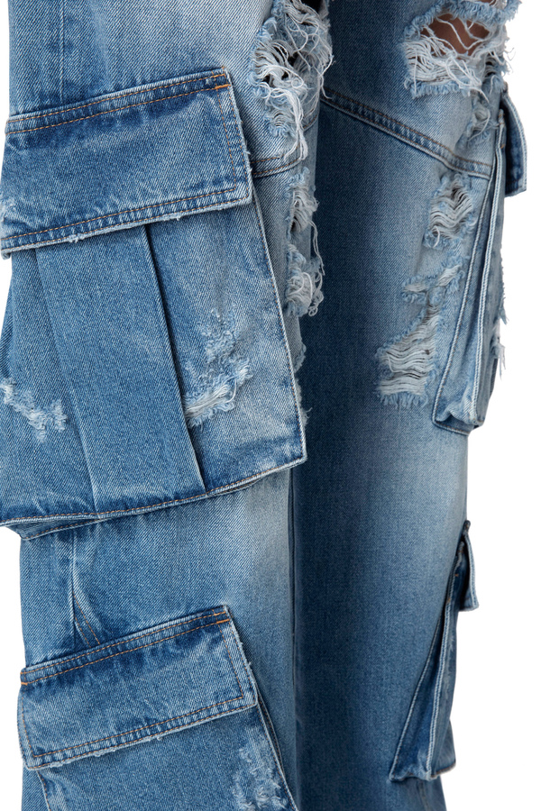 Jeans cargo con paillettes - Elisabetta Franchi® Outlet