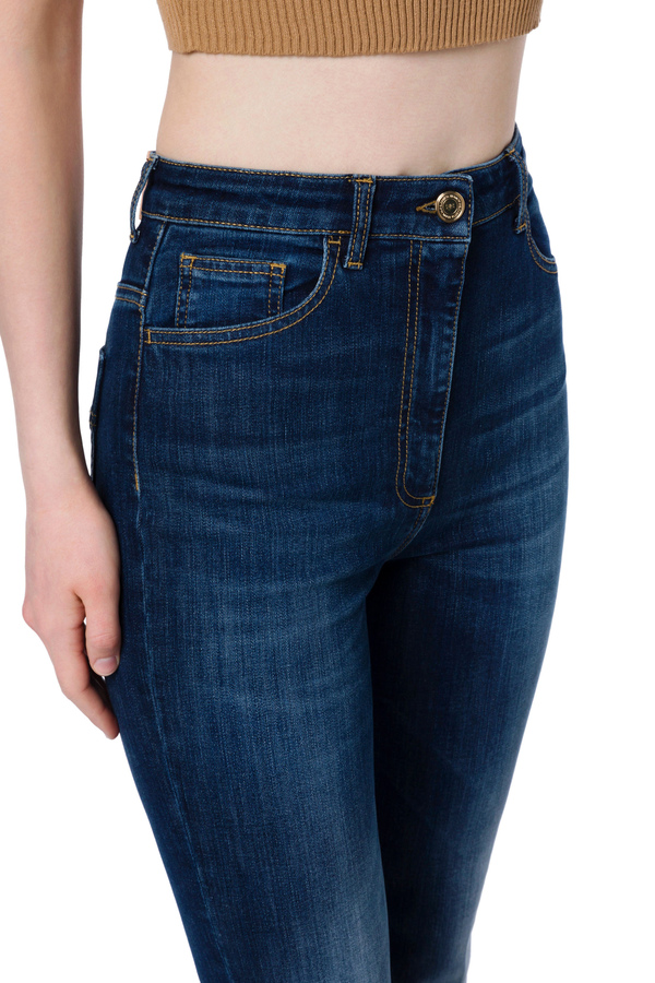 Bell-bottom jeans with ironed crease - Elisabetta Franchi® Outlet