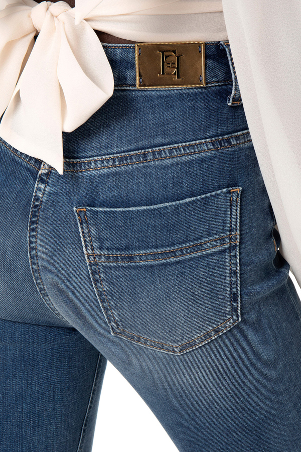 Pantalón de denim pata ancha - Elisabetta Franchi® Outlet