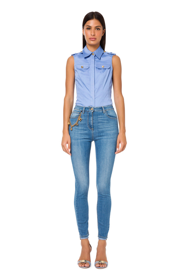 Skinny-Jeans mit Hängeelementen - Elisabetta Franchi® Outlet