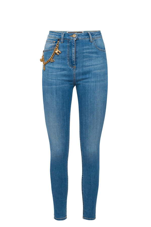 Skinny-Jeans mit Hängeelementen - Elisabetta Franchi® Outlet