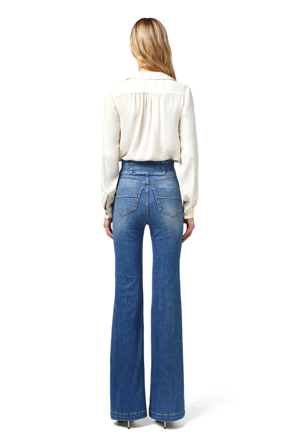 Palazzo jeans with row of buttons - Elisabetta Franchi® Outlet