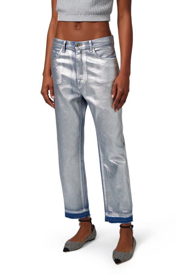 Laminated boyfriend jeans - Elisabetta Franchi® Outlet
