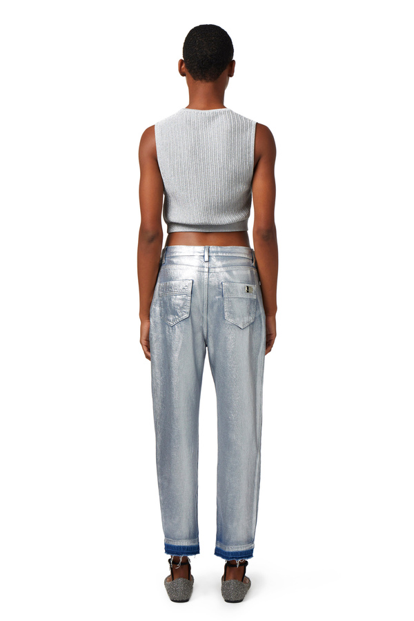 Laminated boyfriend jeans - Elisabetta Franchi® Outlet