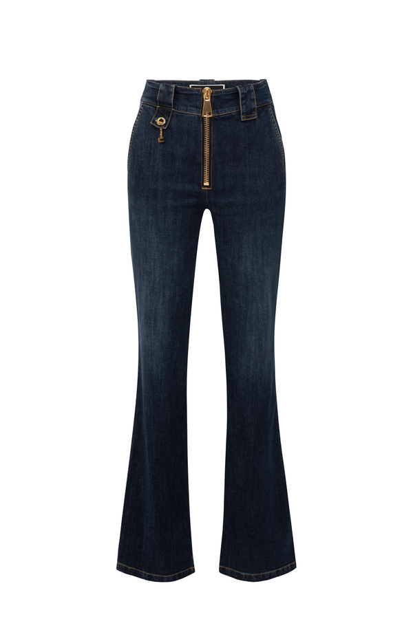 Jeans a zampetta con zip - Elisabetta Franchi® Outlet