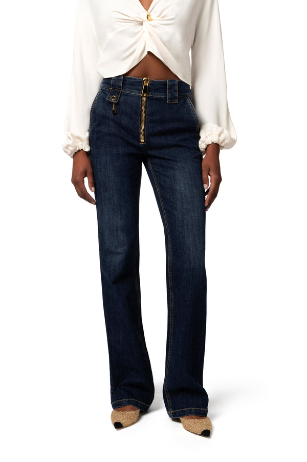 Jeans a zampetta con zip - Elisabetta Franchi® Outlet