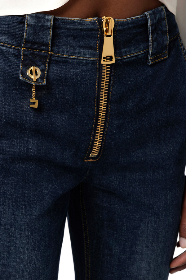 Jeans a zampetta con zip - Elisabetta Franchi® Outlet