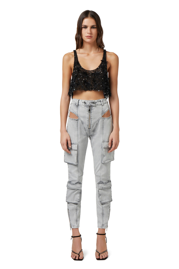 Skinny jeans with cut-out - Elisabetta Franchi® Outlet