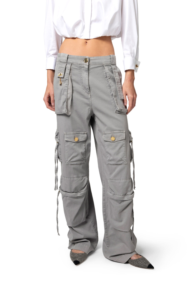 Cargo jeans with laces - Elisabetta Franchi® Outlet