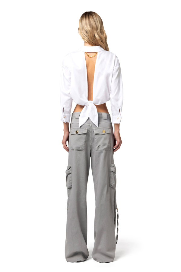 Cargo jeans with laces - Elisabetta Franchi® Outlet