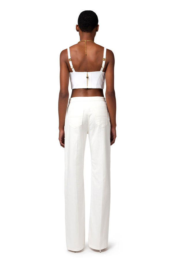 Straight jeans with patch pockets - Elisabetta Franchi® Outlet