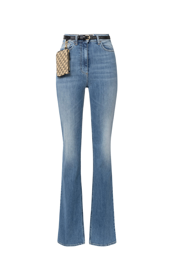 Boot-cut jeans with embroidery - Elisabetta Franchi® Outlet