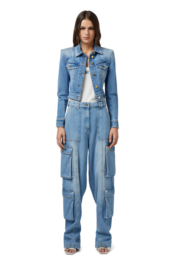 Cargo jeans with back zip - Elisabetta Franchi® Outlet