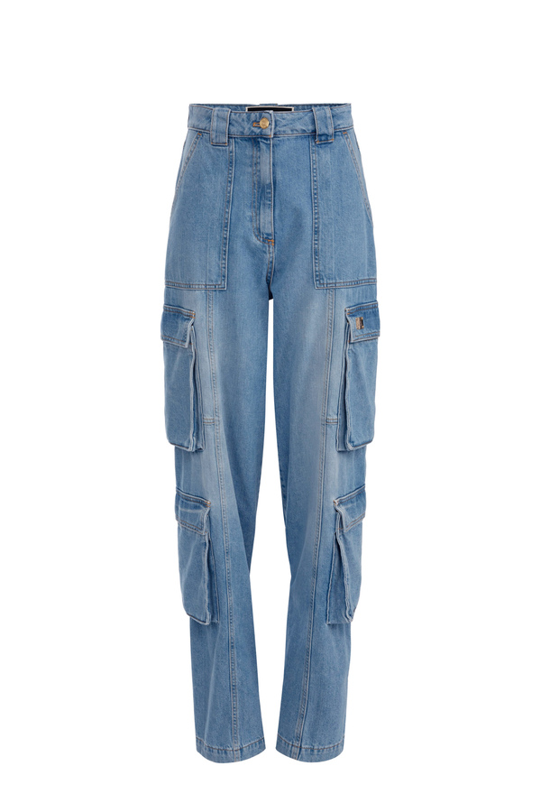 Cargo jeans with back zip - Elisabetta Franchi® Outlet