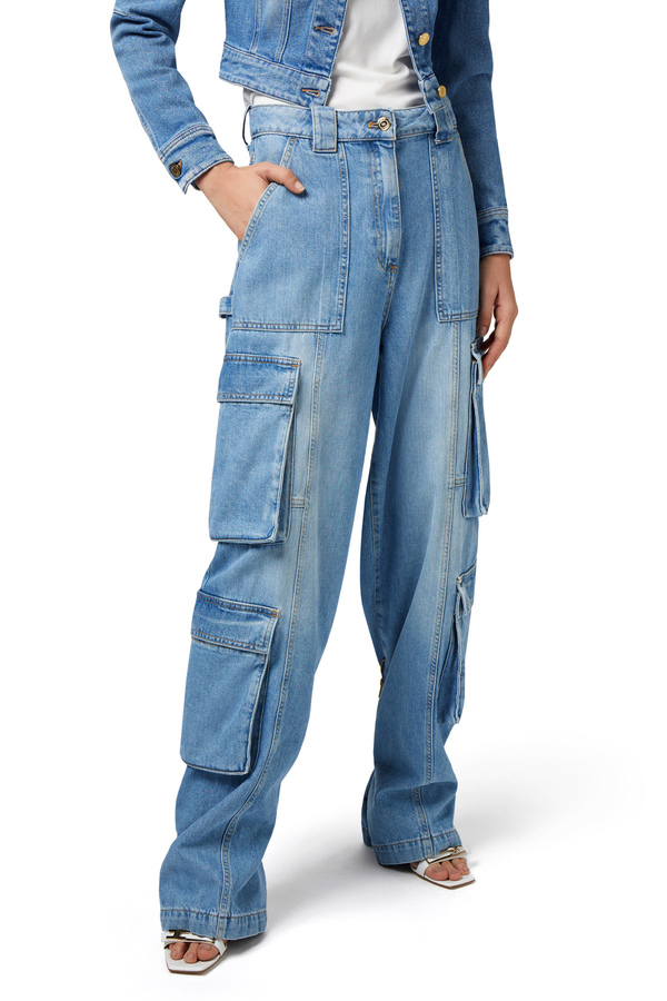 Cargo jeans with back zip - Elisabetta Franchi® Outlet