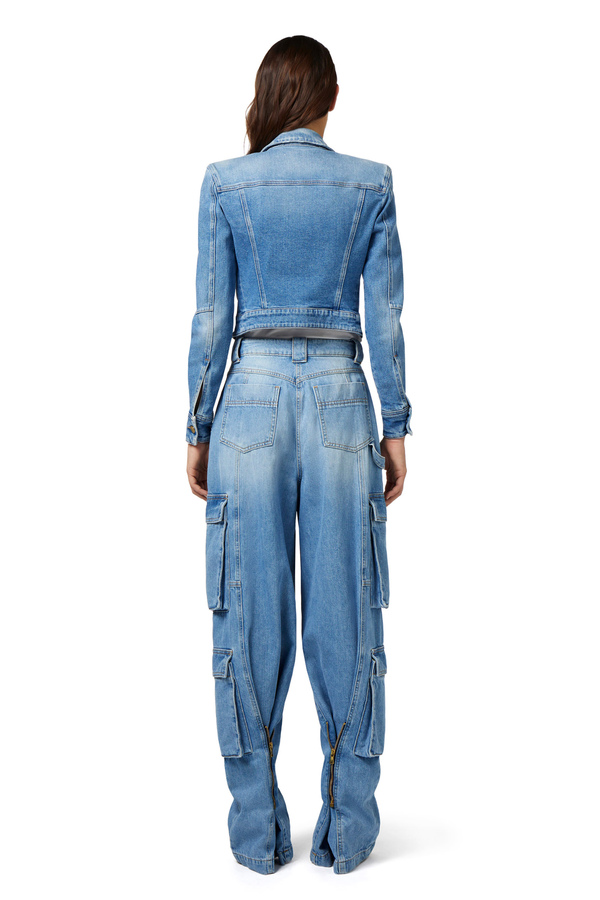 Cargo jeans with back zip - Elisabetta Franchi® Outlet