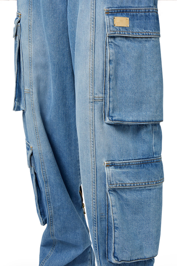 Cargo jeans with back zip - Elisabetta Franchi® Outlet