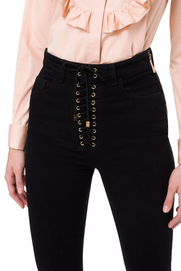 Super skinny jeans with lacing - Elisabetta Franchi® Outlet