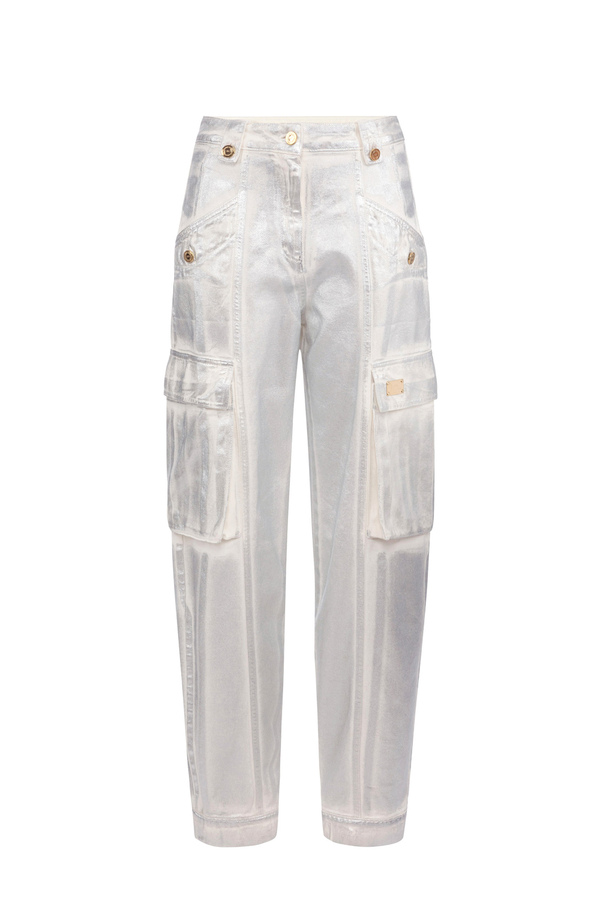 Jean cargo lamé - Elisabetta Franchi® Outlet