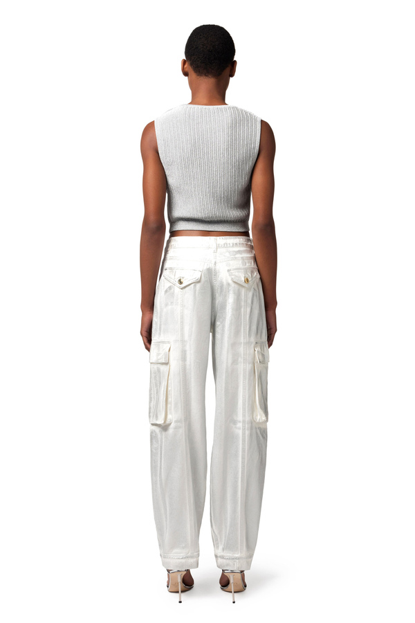 Jean cargo lamé - Elisabetta Franchi® Outlet