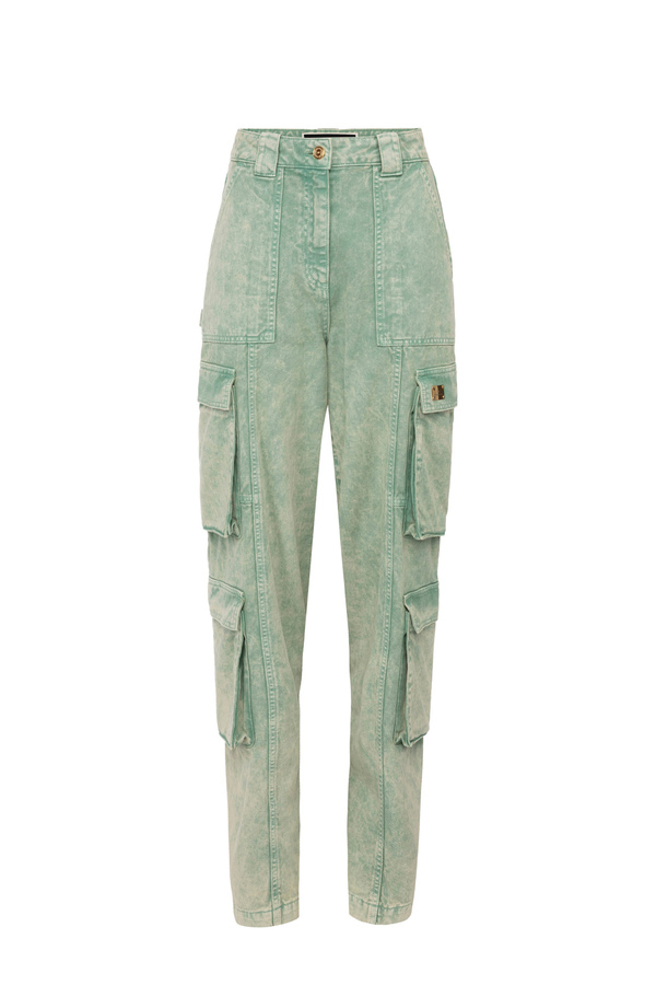 Coloured cargo jeans with back zip - Elisabetta Franchi® Outlet