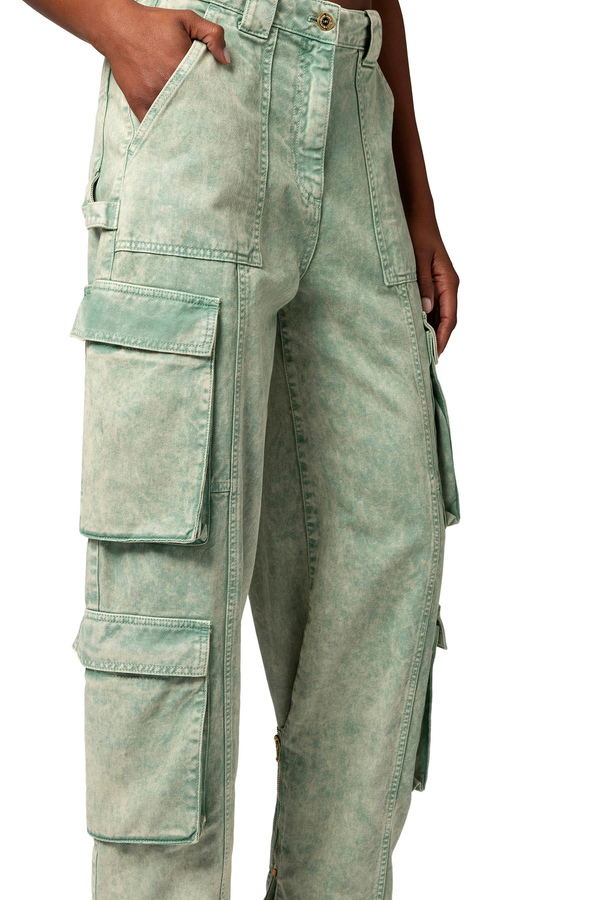 Coloured cargo jeans with back zip - Elisabetta Franchi® Outlet