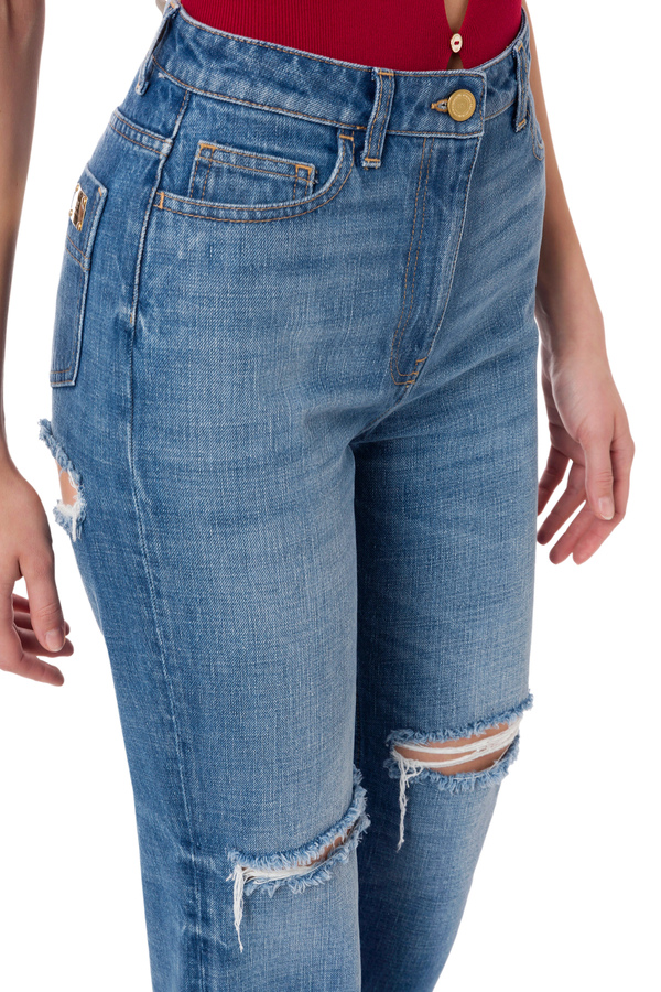 Jeans with ripped details - Elisabetta Franchi® Outlet