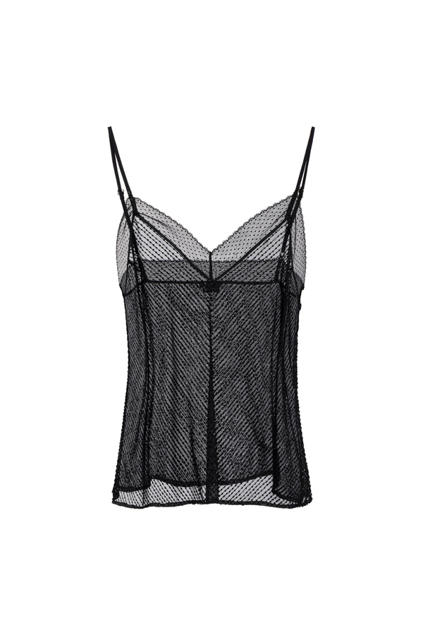 Top in embroidered georgette - Elisabetta Franchi® Outlet