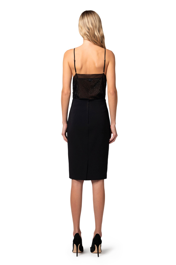 Top in embroidered georgette - Elisabetta Franchi® Outlet