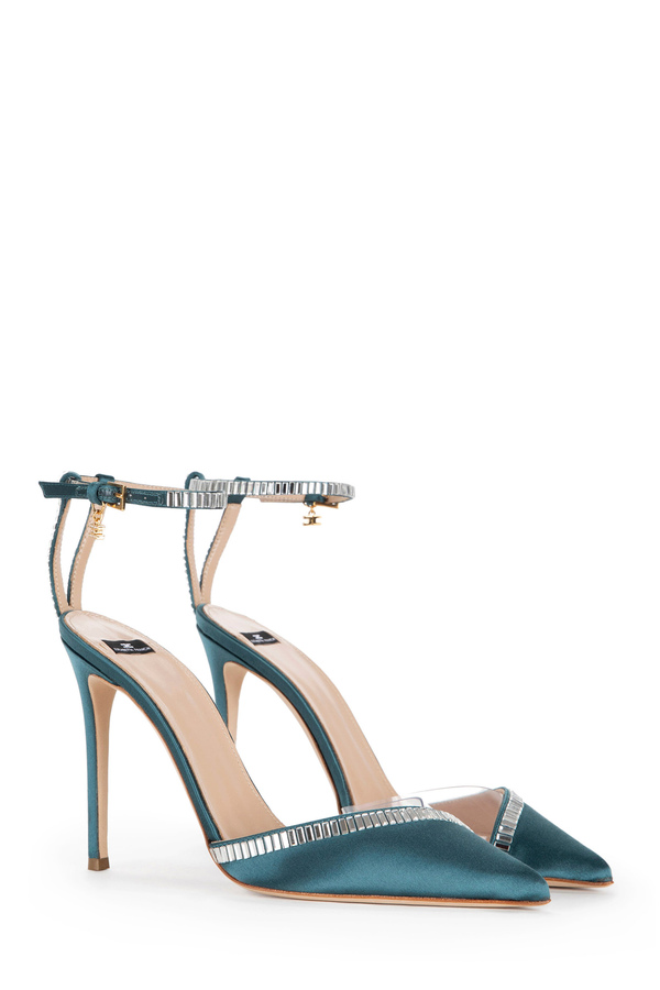 Pumps aus Satin mit Strass - Elisabetta Franchi® Outlet