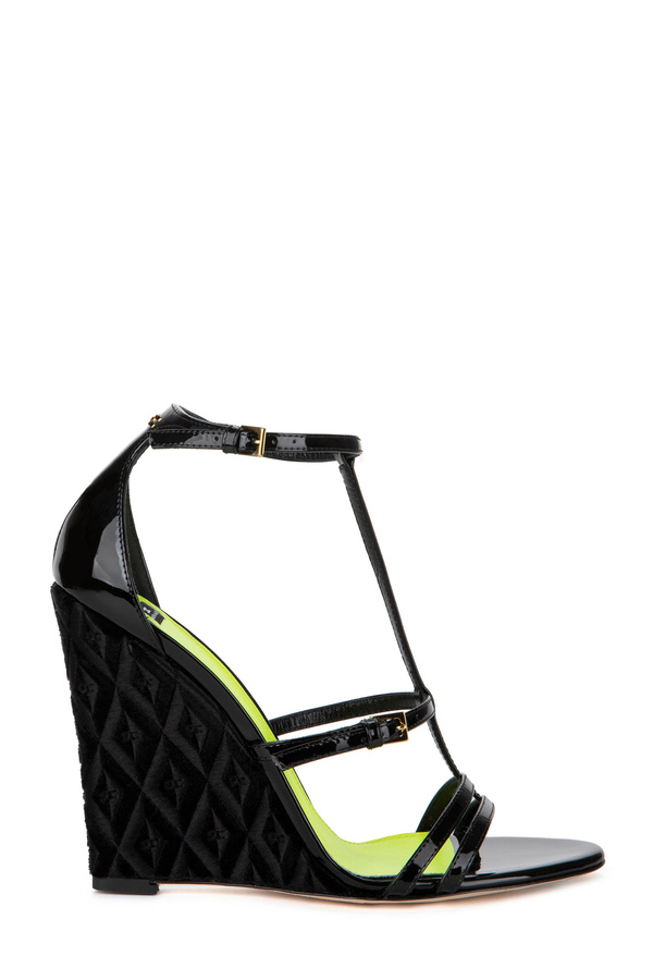 Sandalo con zeppa in vernice Elisabetta Franchi Outlet