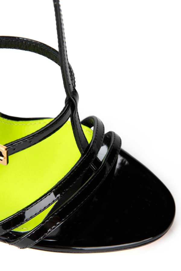 Wedge sandals in patent leather - Elisabetta Franchi® Outlet