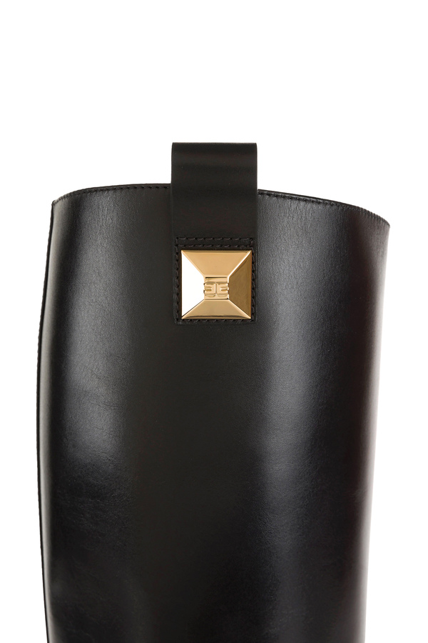 Riding boot with gold studded loop - Elisabetta Franchi® Outlet