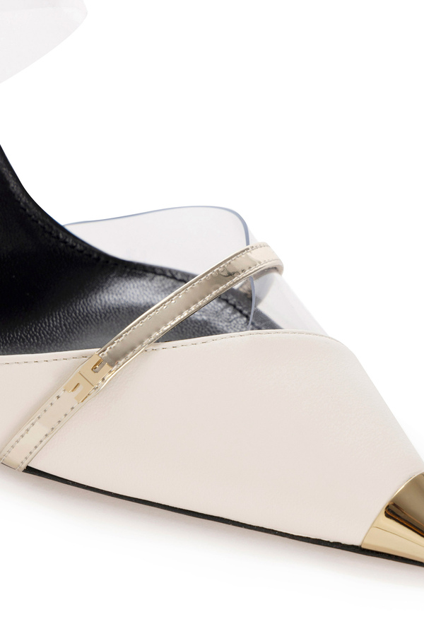 Leather and PVC sabot shoes - Elisabetta Franchi® Outlet