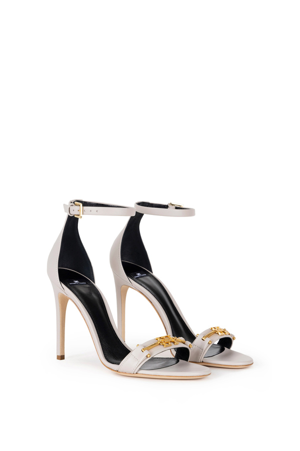 Leather sandals with horsebit - Elisabetta Franchi® Outlet