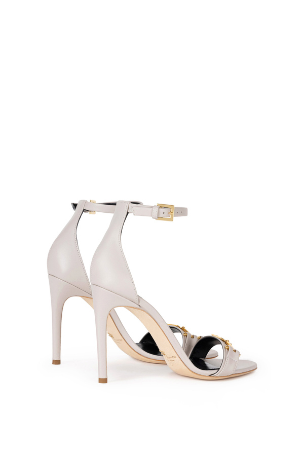 Leather sandals with horsebit - Elisabetta Franchi® Outlet
