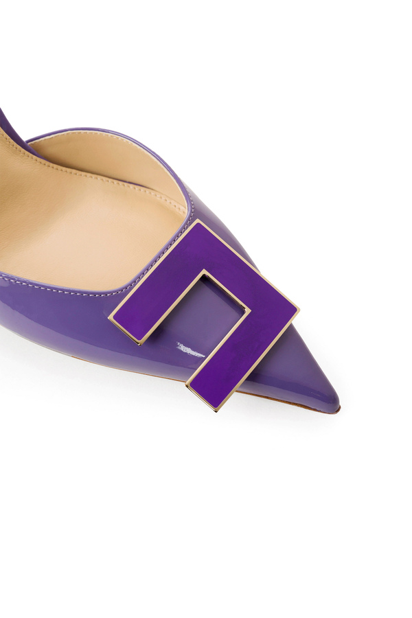 Pumps with de-constructed logo and ankle strap - Elisabetta Franchi® Outlet