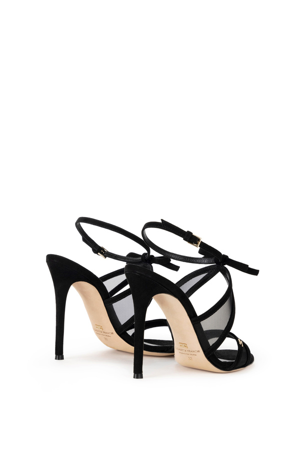 Suede sandals with bow - Elisabetta Franchi® Outlet