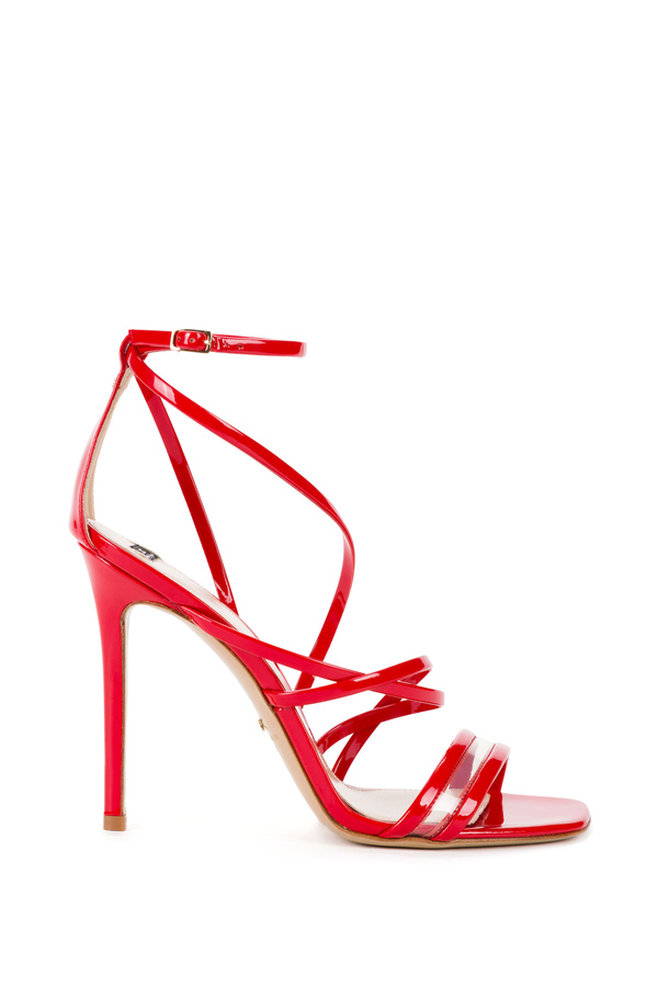 Red Carpet sandals with straps - Elisabetta Franchi® Outlet