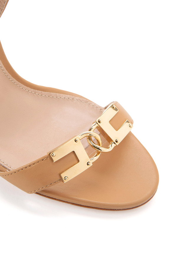 Sandale mit schmalem Absatz, Absatzhöhe 105 mm - Elisabetta Franchi® Outlet