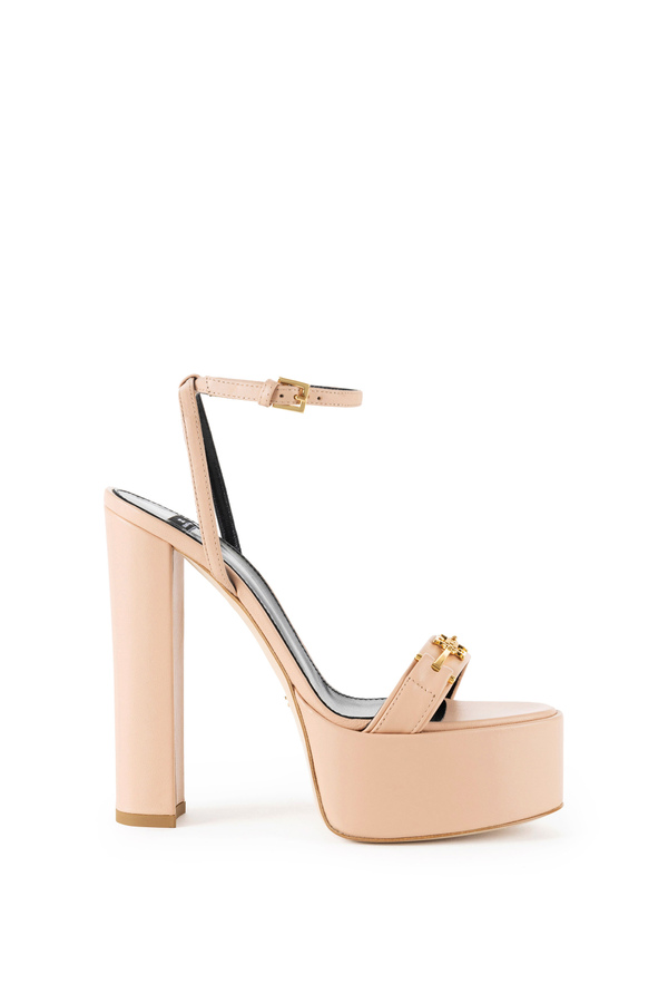 Sandali in pelle con plateau - Elisabetta Franchi® Outlet